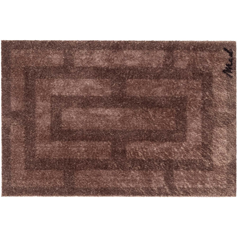 Winnie Geometric Washable Floor Mats in Brown